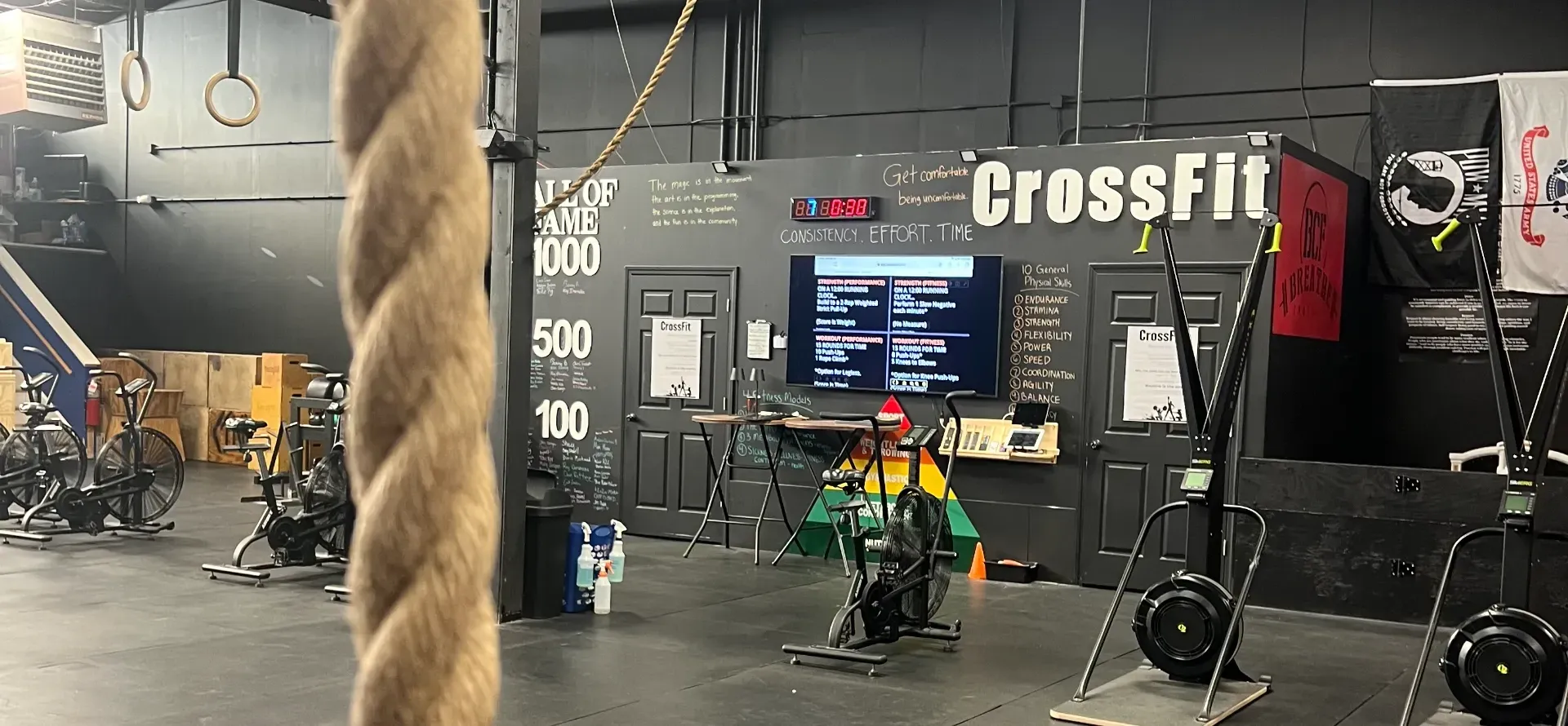 Inside the Breathe CrossFit gym in Derry, NH.